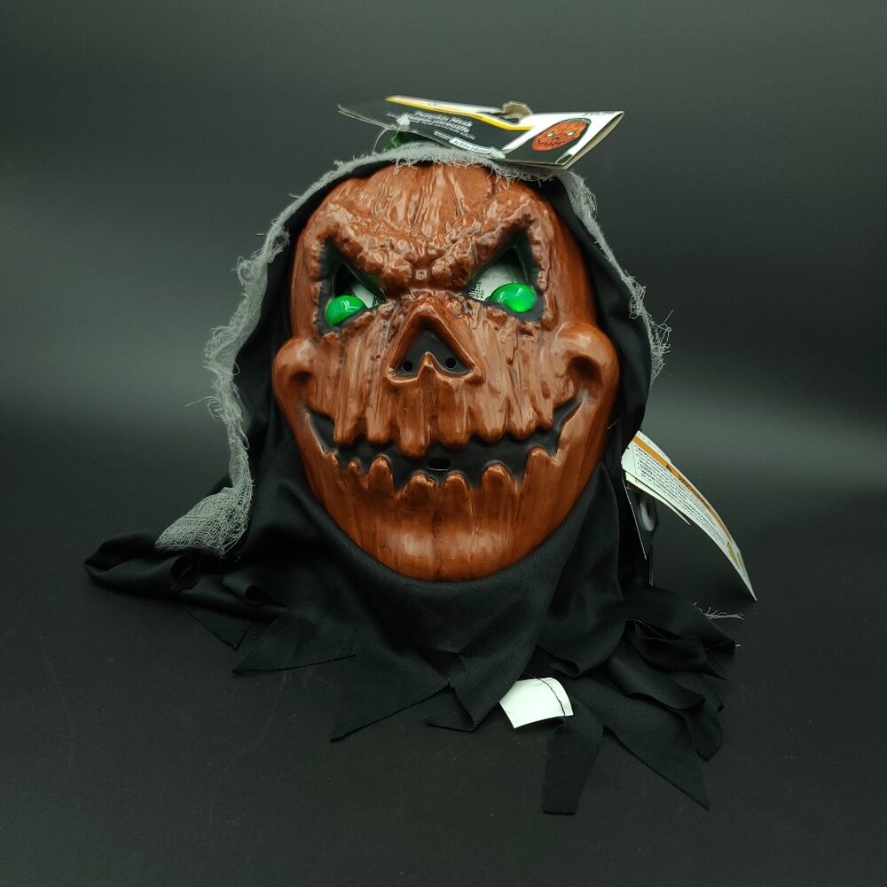 Light Up Jack-O'-Lantern Pumpkin Mask , One Size, NWT